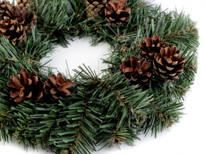 Vánoční věnec se šiškami