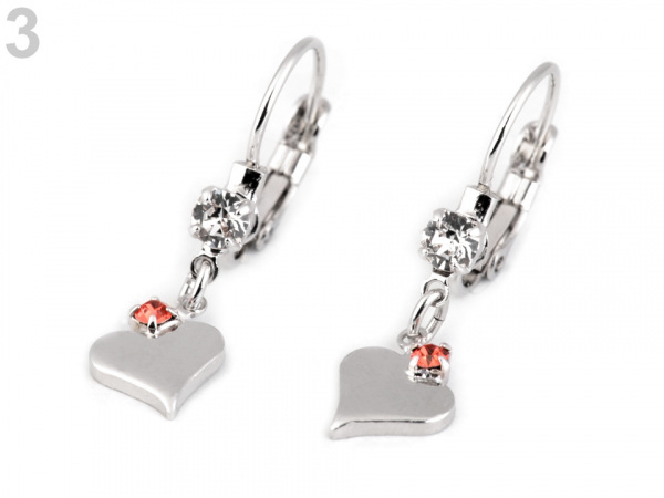 Náušnice se Swarovski Elements srdce