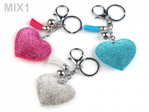 Přívěsek na kabelku / klíče srdce