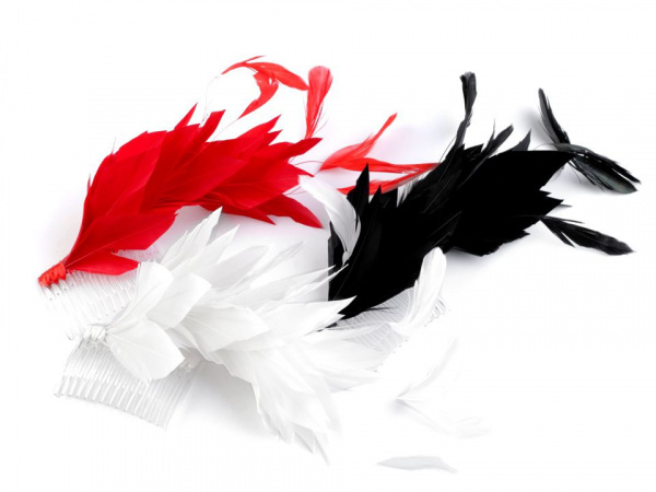 Fascinátor / hřeben s peřím