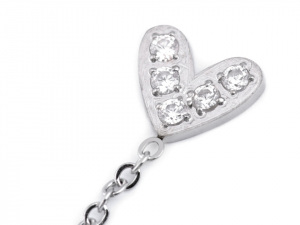 Náušnice z nerezové oceli srdce s kamínky