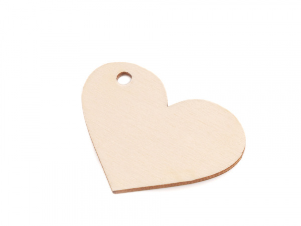 Dřevěný štítek srdce, cedulka,  kolečko