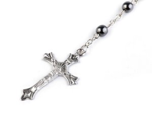 Růženec korálky voskované, hematit