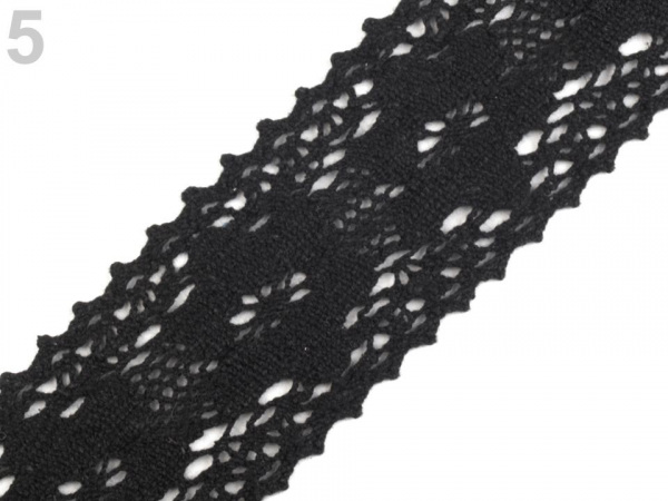 Krajka / vsadka paličkovaná jemná šíře 50 mm