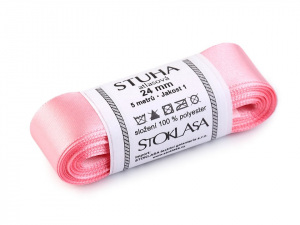 Atlasová stuha oboulící svazky po 5 m šíře 24 mm