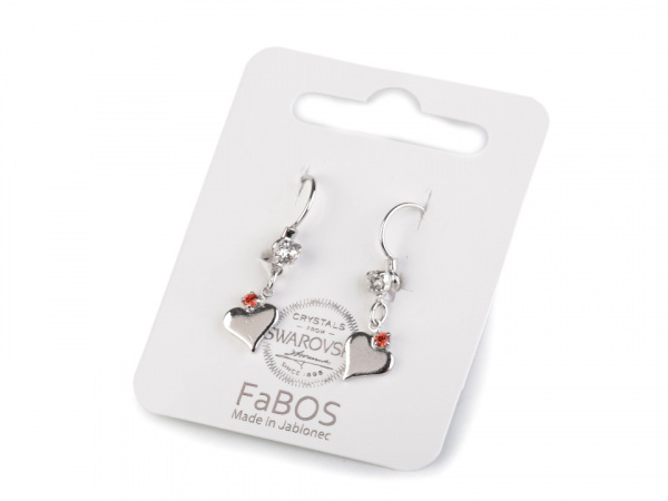 Náušnice se Swarovski Elements srdce