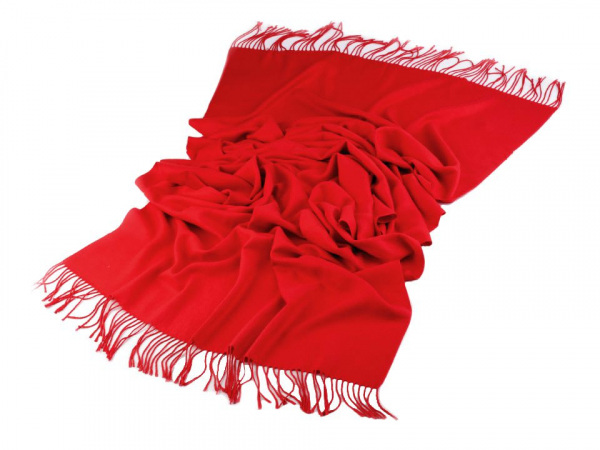 Šála typu pashmina jednobarevná s třásněmi 65x180 cm