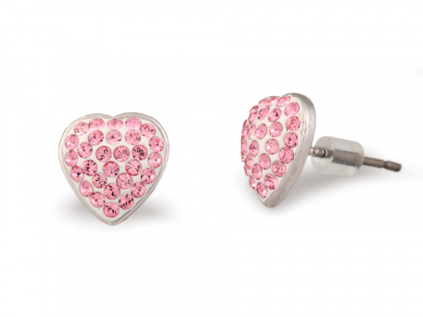Náušnice se Swarovski Elements srdce
