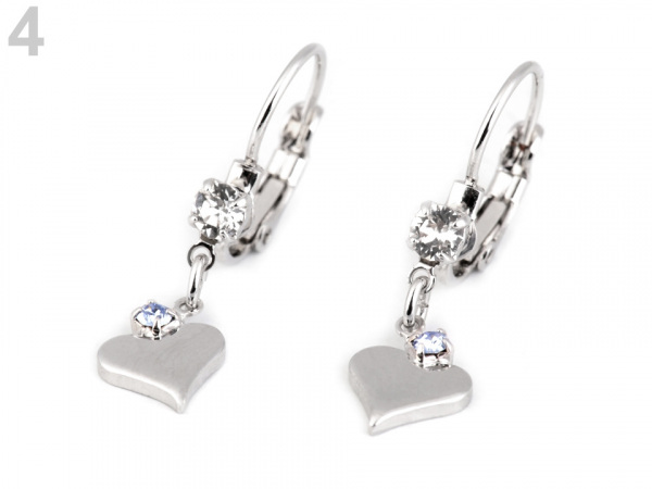 Náušnice se Swarovski Elements srdce