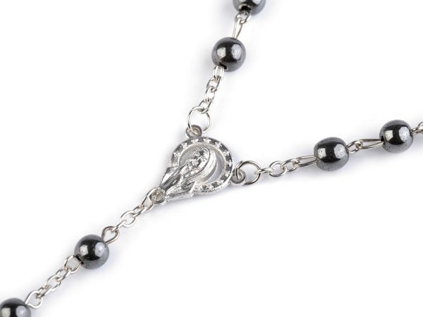 Růženec korálky voskované, hematit