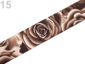 Pruženka šíře 27 mm s potiskem růže