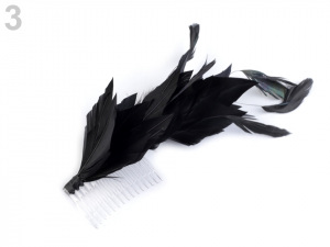 Fascinátor / hřeben s peřím