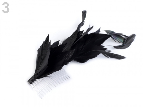 Fascinátor / hřeben s peřím