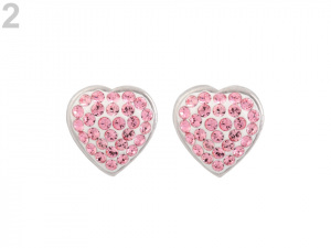 Náušnice se Swarovski Elements srdce