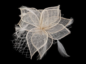 Fascinátor / brož květ s peřím