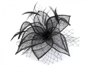 Fascinátor / brož květ s peřím