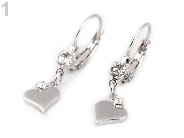 Náušnice se Swarovski Elements srdce