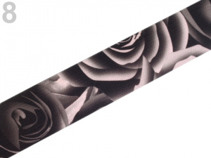 Pruženka šíře 27 mm s potiskem růže