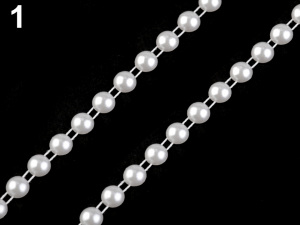 Perlový řetěz - půlperle Ø6 mm vánoční