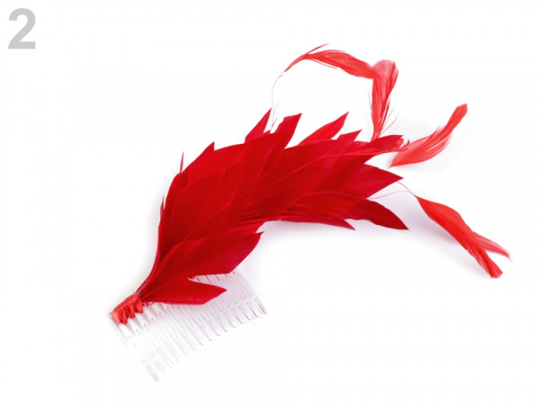 Fascinátor / hřeben s peřím