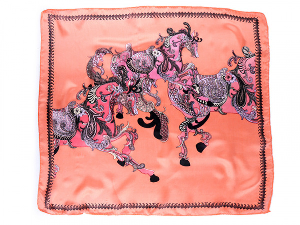 Hedvábný šátek kůň 50x50 cm 2. jakost