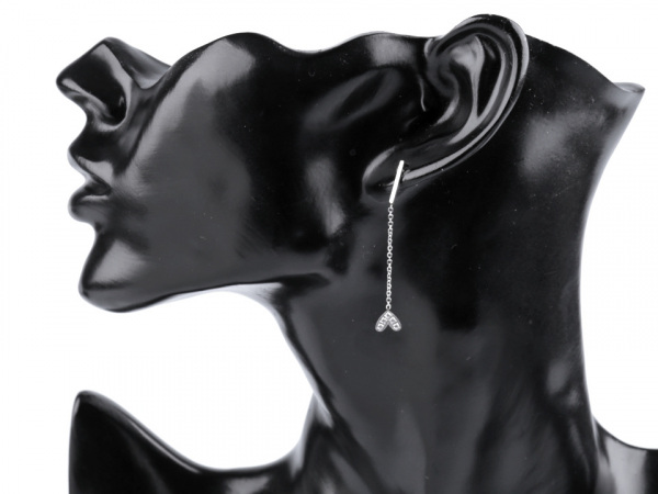 Náušnice z nerezové oceli srdce s kamínky