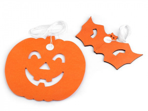 Halloweenská girlanda - dýně, netopýr