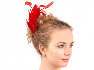 Fascinátor / hřeben s peřím