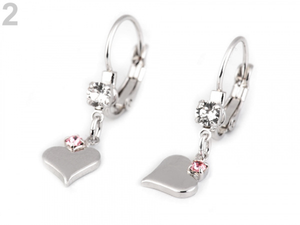 Náušnice se Swarovski Elements srdce