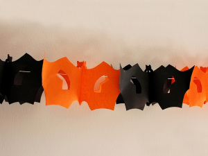 Halloweenská girlanda - dýně, netopýr