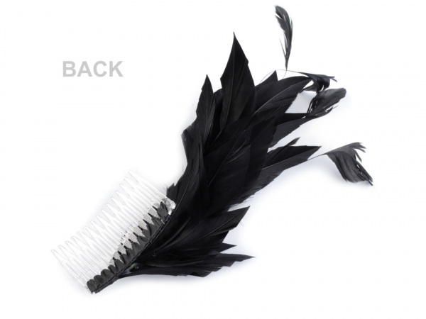 Fascinátor / hřeben s peřím