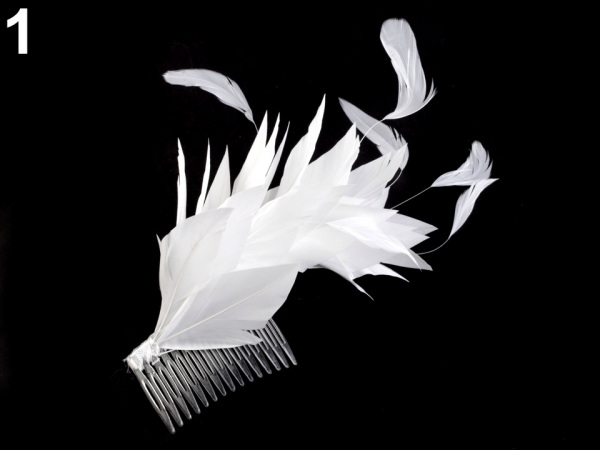 Fascinátor / hřeben s peřím