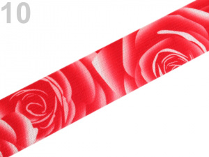 Pruženka šíře 27 mm s potiskem růže