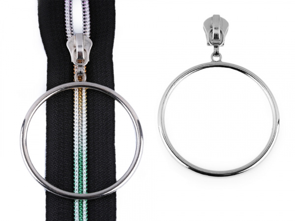 Jezdec ke spirálovým zipům 5 mm s velkým kroužkem