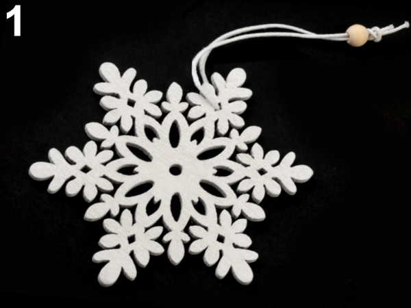 Dřevěná dekorace vločka