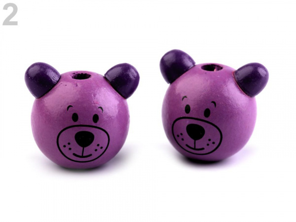 Dřevěná hlava medvídek Ø24 mm