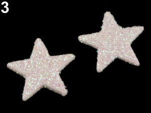 Vánoční hvězda s glitry Ø30 mm