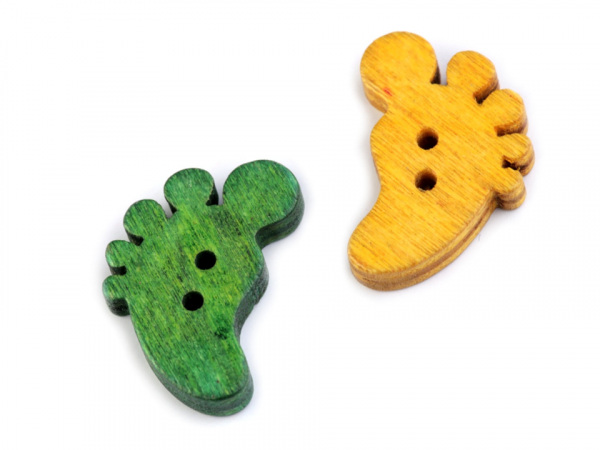 Dřevěný dekorační knoflík noha