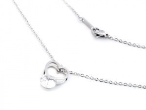 Náhrdelník srdce s kamínkem z nerezové oceli