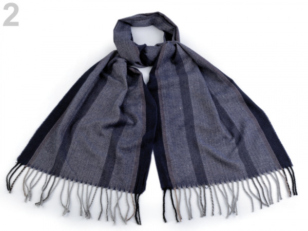 Pánská šála s třásněmi 30x170 cm