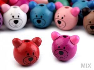 Dřevěná hlava medvídek Ø24 mm