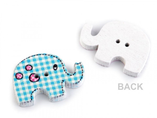 Dřevěný dekorační knoflík slon