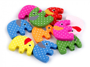 Dřevěné korálky slon 25x31 mm