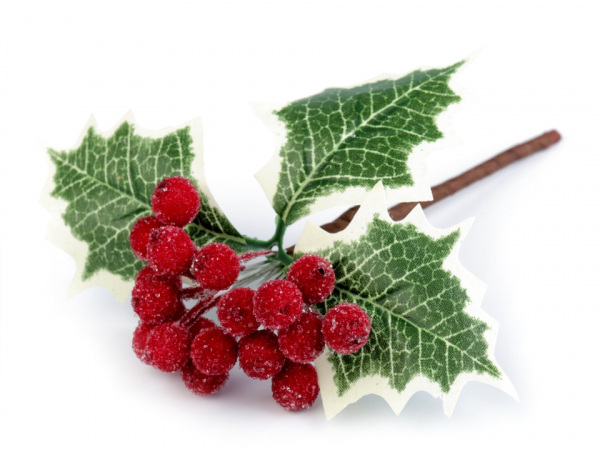 Umělá cesmína ojíněná k aranžování