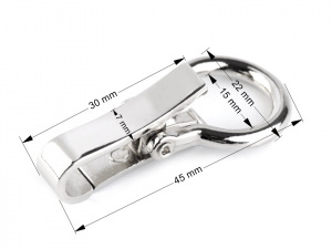 Kovová karabina / zapínání průvlek 15 mm