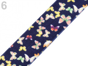 Pruženka s potiskem v různých dezénech šíře 25 mm