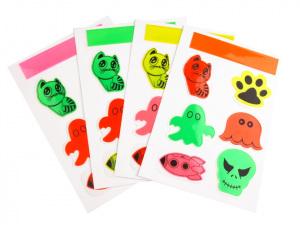 Reflexní samolepka kočka, tlapka, strašidýlko, lebka, Halloween sada 7 ks