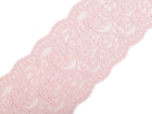 Elastická krajka / vsadka šíře 10 cm pudrová barva