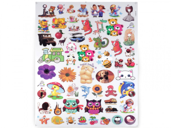 Nažehlovací obrázky sova, kočka, panenka, auto, medvídek