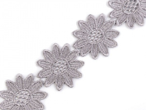 Vzdušná krajka / vsadka šíře 50 mm květy